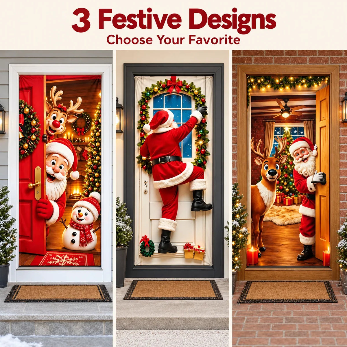🔥Last Day Promotion 60% OFF💥2026 Christmas Front Door Decoration Cover
