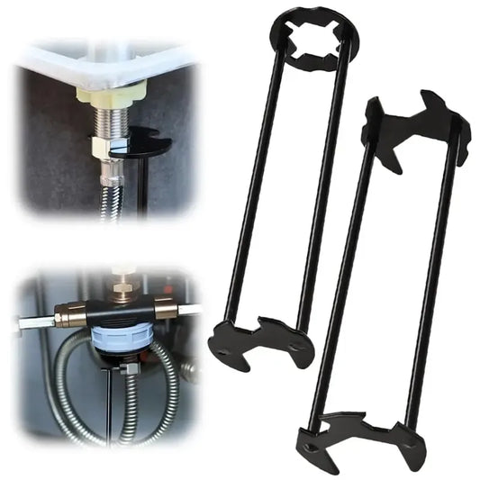 2PCS Basin Wrench, Upgraded Multifunctional Sink Wrench Faucet Wrenchs Tight Space Universal Installer Tool for Bathroom Kitchen (2PC Set)