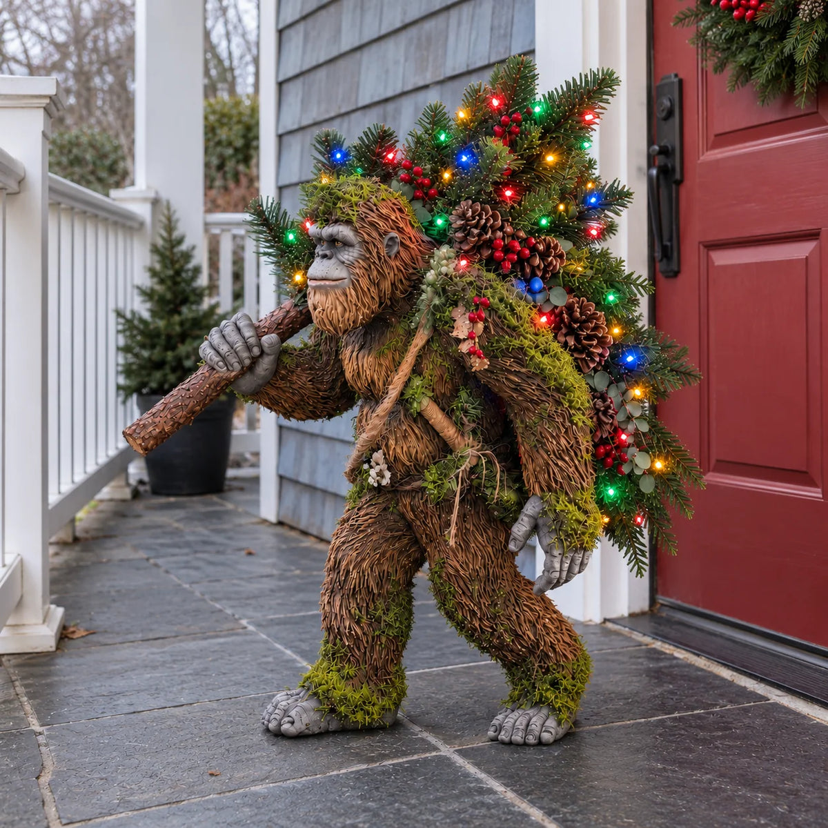 🎄 Woodland Bigfoot – Lighted Christmas Porch Decor