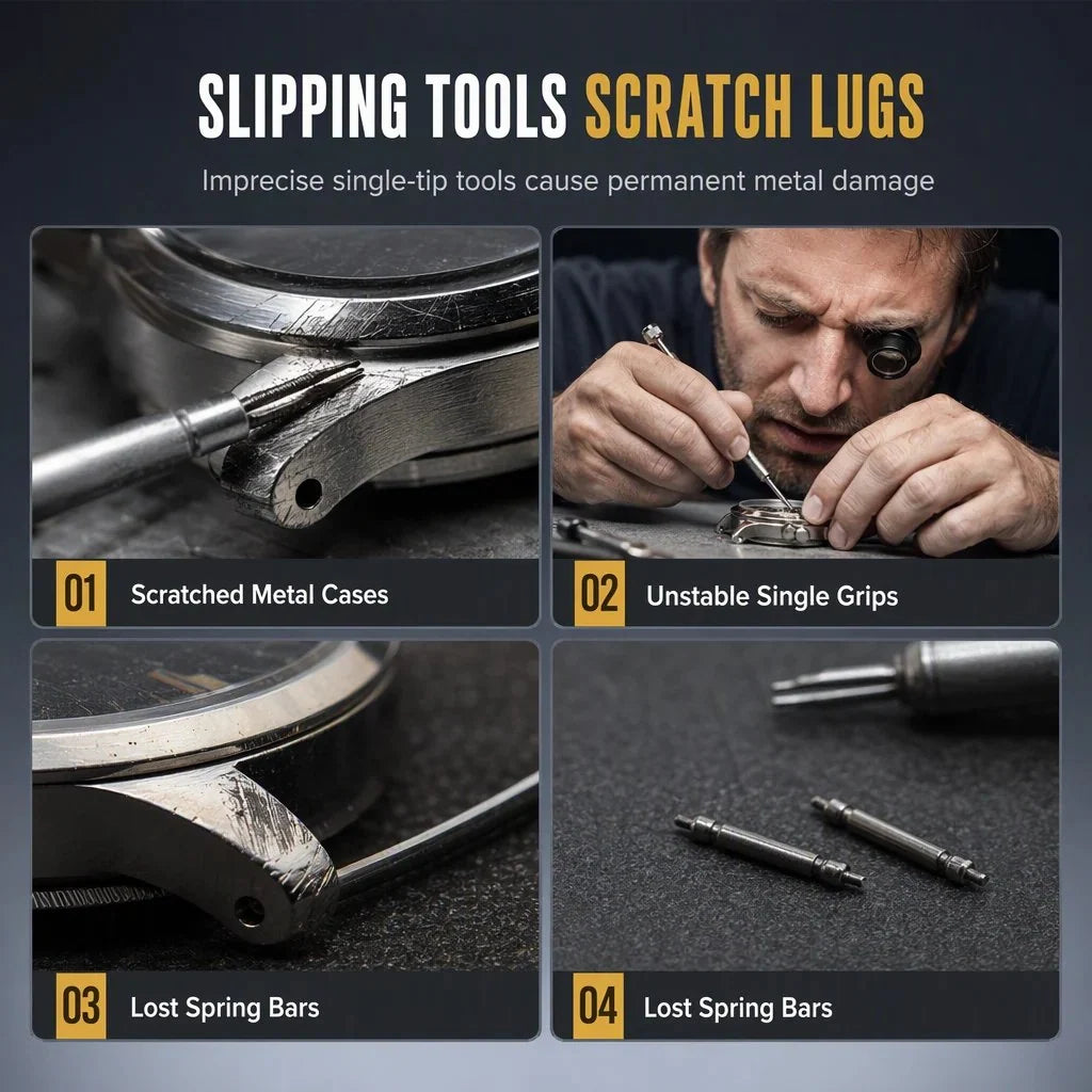 🔥HOT SALE🔥Watch Repair Tool V Shaped Spring Bar Pliers and Tweezers Kit for Strap Removal
