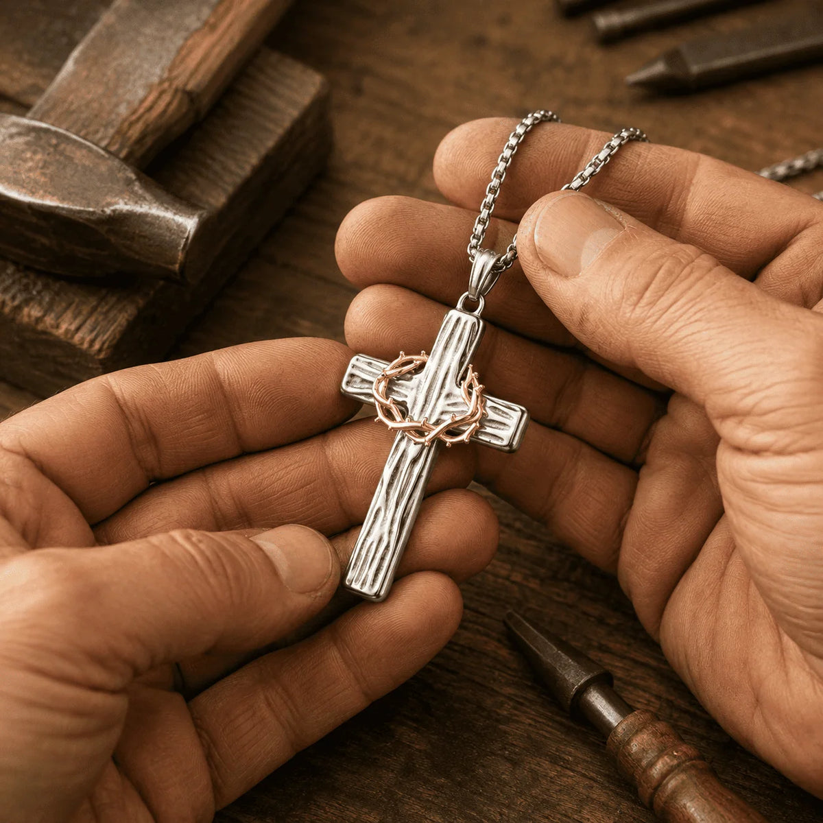 ✝️100% Handmade Crown Of Thorns Cross Necklace(𝐃𝐚𝐧𝐢𝐞𝐥 𝐁𝐫𝐨𝐨𝐤𝐬 𝐇𝐚𝐧𝐝𝐦𝐚𝐝𝐞®)