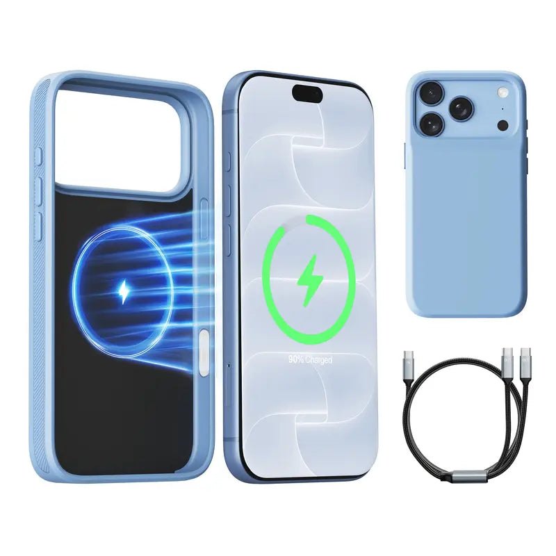 🔋Power Case for iPhone  – Slim Protective Battery Case & Dual Charging Power Bank Kit, Type-C Fast Charge, Lightweight Lightweight & Perfect Couple Gift