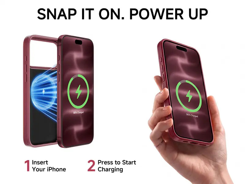 🔋Power Case for iPhone  – Slim Protective Battery Case & Dual Charging Power Bank Kit, Type-C Fast Charge, Lightweight Lightweight & Perfect Couple Gift
