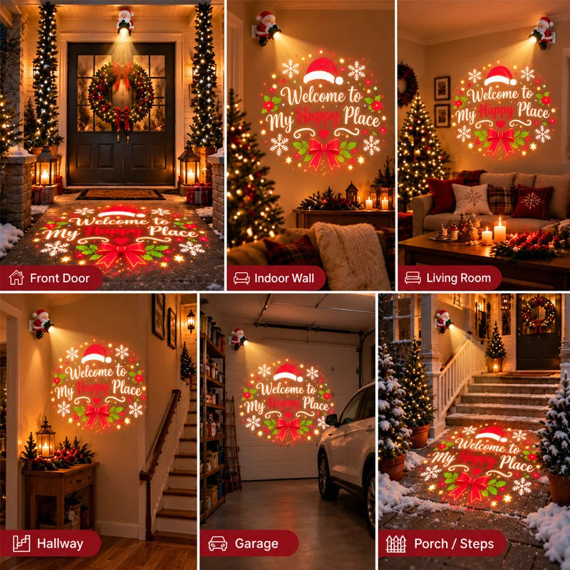🎅 Santa Welcome Projector – Christmas Greeting Light with Remote & Adjustable Angle