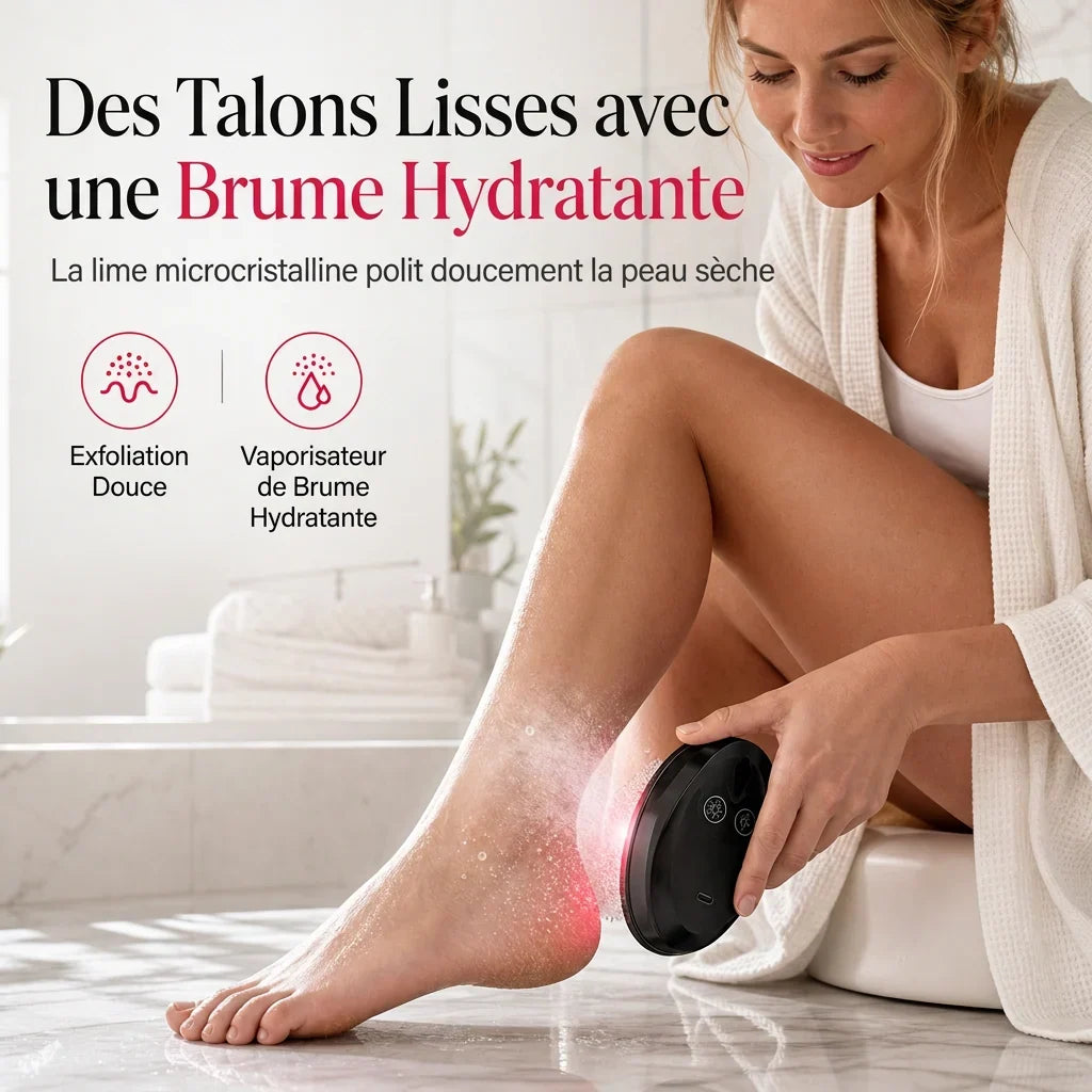 Waterproof Electric Foot Callus Remover with Red and Blue Light Care and Hydrating Spray