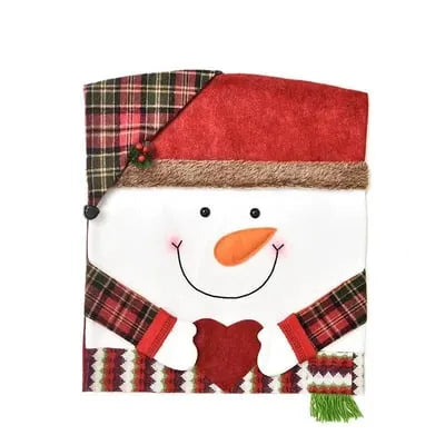 🎄 Christmas Character Chair Covers – Santa, Snowman & Reindeer Dining Decor