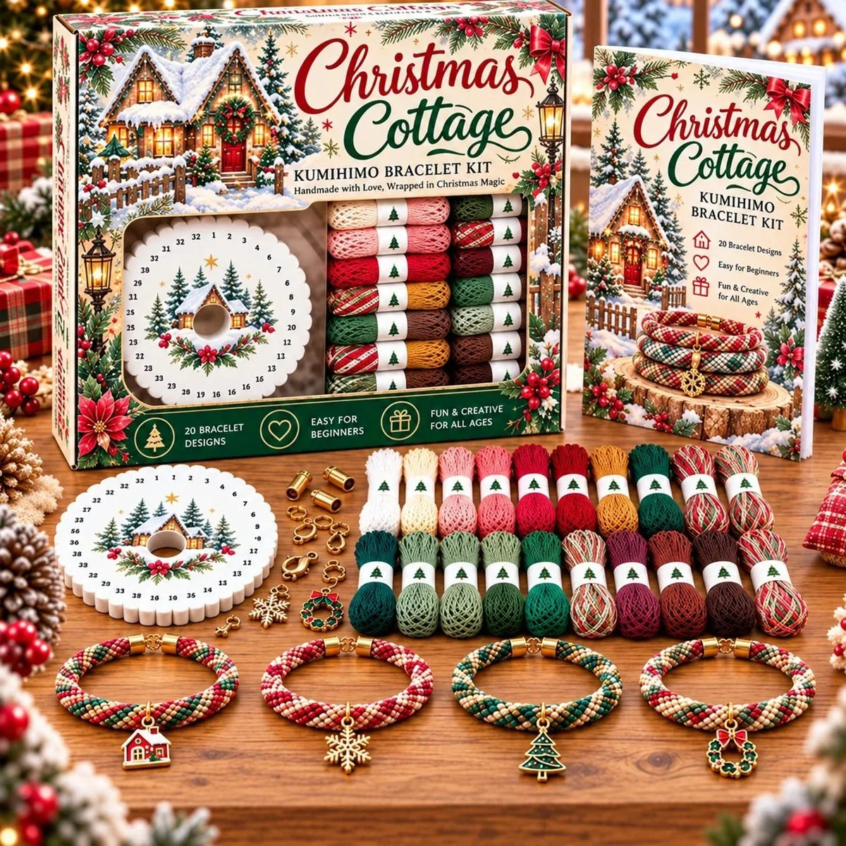 🎄 Christmas Bracelet Making Kit | Diy Braided Friendship Bracelets & Creative Handmade Holiday Gifts 🧶