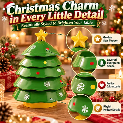 5-Layer Christmas Tree Serving Tray - Green
