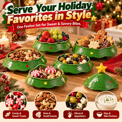 5-Layer Christmas Tree Serving Tray - Green