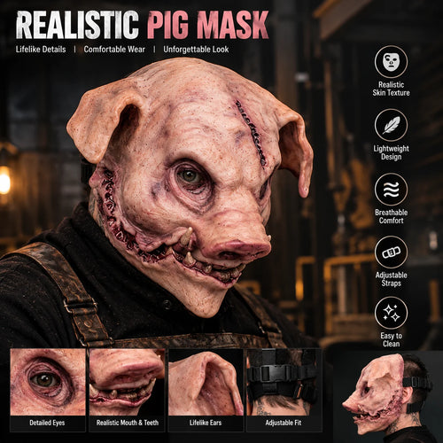 🐷 The Butcher Silicone Pig Mask | Face-Only Transformation