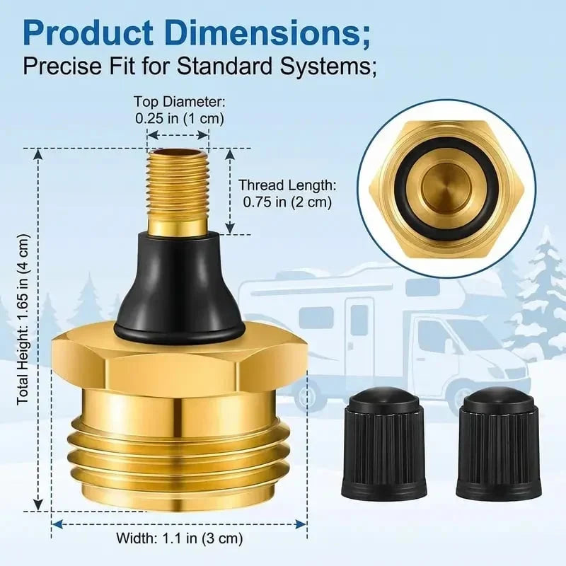 🔥NEW ARRIVAL 49% OFF🎁-2-Pcs Brass RV Blow Out Plugs with Drain Valve