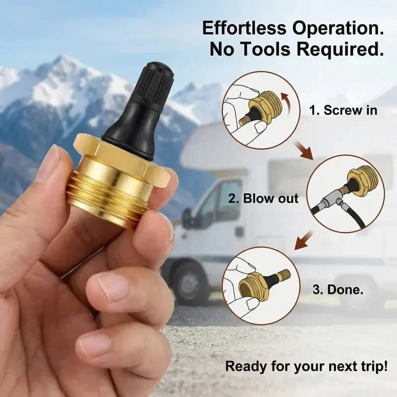 🔥NEW ARRIVAL 49% OFF🎁-2-Pcs Brass RV Blow Out Plugs with Drain Valve