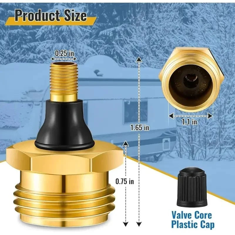 🔥NEW ARRIVAL 49% OFF🎁-2-Pcs Brass RV Blow Out Plugs with Drain Valve