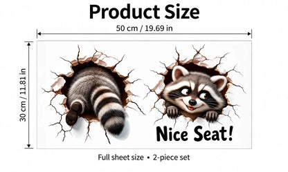 😂 Bathroom Buddies – Funny 3D Illusion Toilet Sticker Set | Removable 3D Illusion Stickers for Funny Bathroom Decor & Gag Gifts 🦝