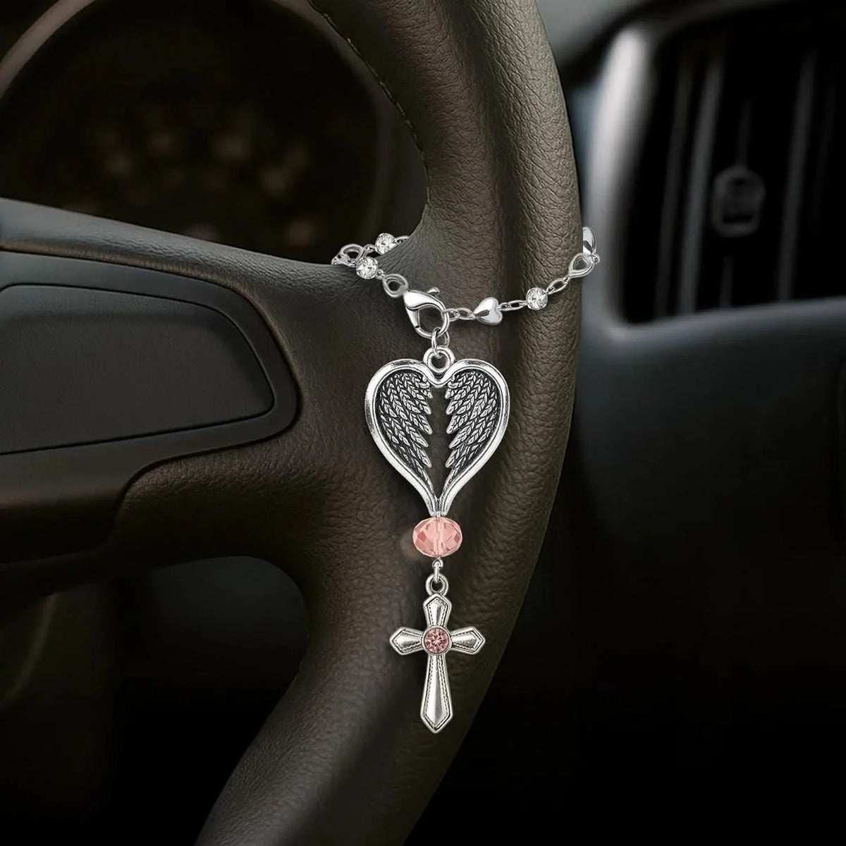 Guardian Angel-Wing Heart Keychain for Car