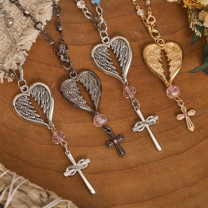 Guardian Angel-Wing Heart Keychain for Car