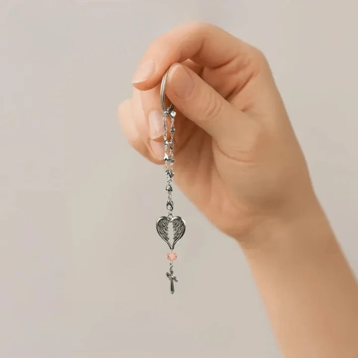 Guardian Angel-Wing Heart Keychain for Car
