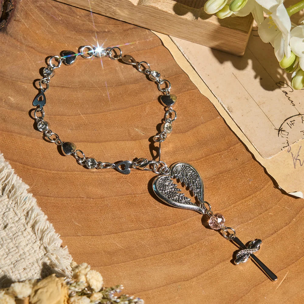 Guardian Angel-Wing Heart Keychain for Car