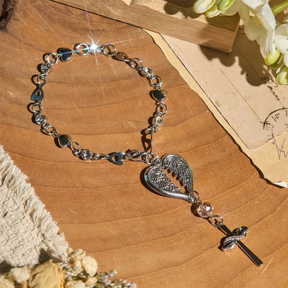 Guardian Angel-Wing Heart Keychain for Car