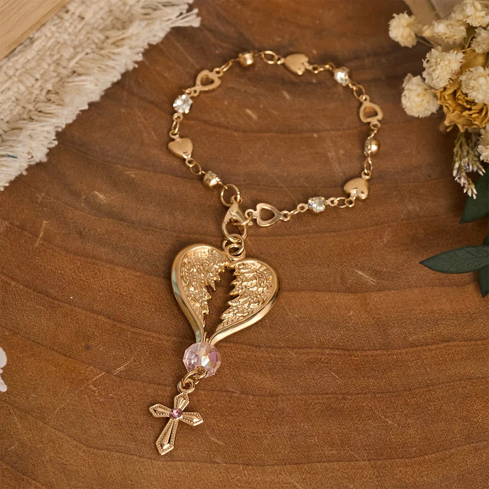 Guardian Angel-Wing Heart Keychain for Car
