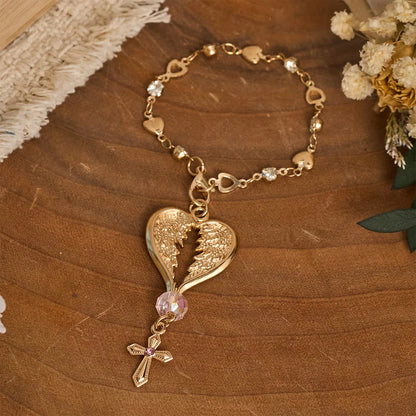 Guardian Angel-Wing Heart Keychain for Car