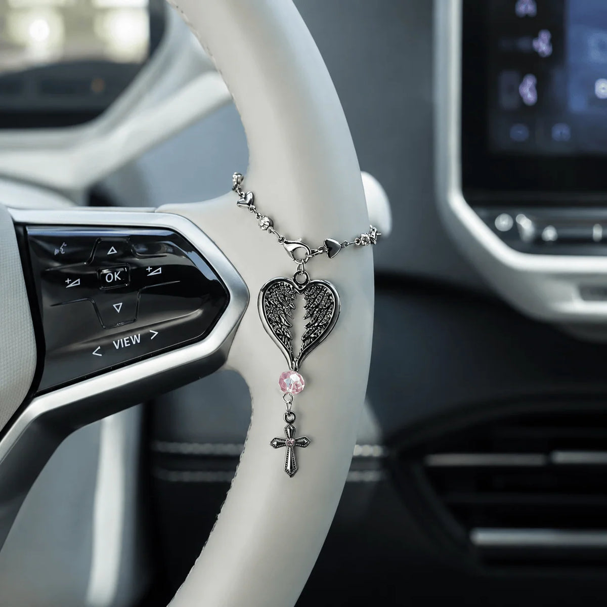 Guardian Angel-Wing Heart Keychain for Car