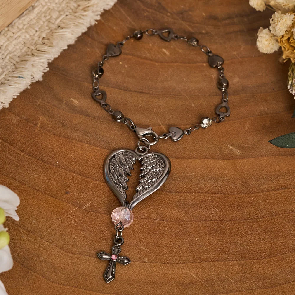Guardian Angel-Wing Heart Keychain for Car