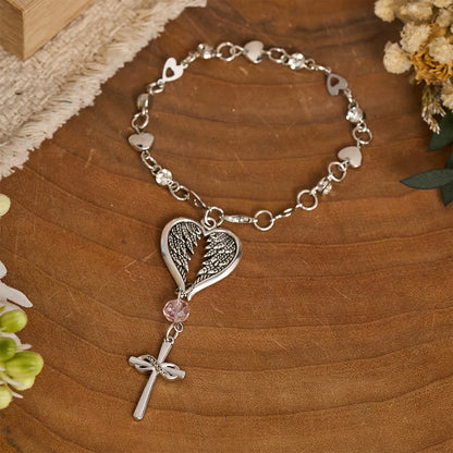 Guardian Angel-Wing Heart Keychain for Car