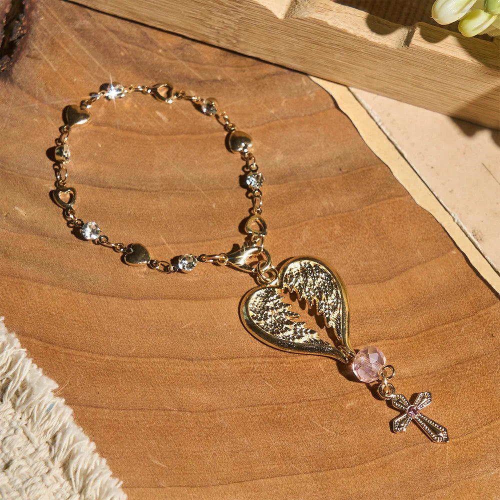 Guardian Angel-Wing Heart Keychain for Car