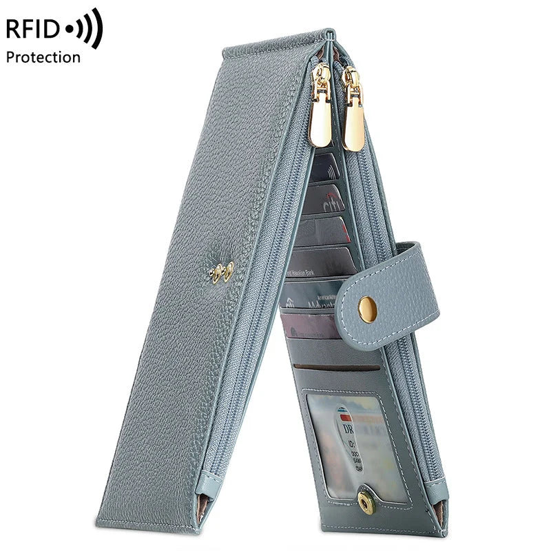 Women's RFID Blocking Leather Wallet – Slim Bifold Wallet