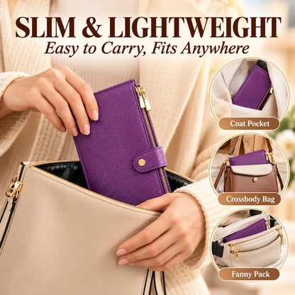 Women's RFID Blocking Leather Wallet – Slim Bifold Wallet