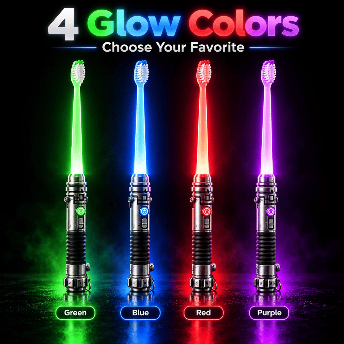 Galactic Glow LED Manual Toothbrush ⚡Soft Bristles, Ergonomic Grip & 30-Day Replaceable Battery 🦷