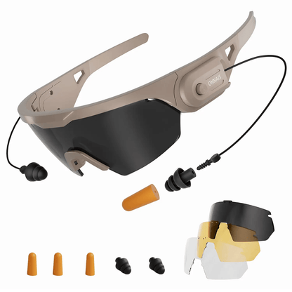 🛡️ 2-in-1 Tactical Anti-Fog Safety Glasses & Retractable Ear Protection