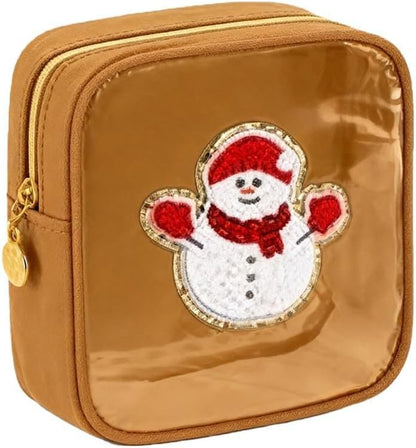 🎄 Christmas Tree Clear Makeup Bag – Festive Travel Organizer