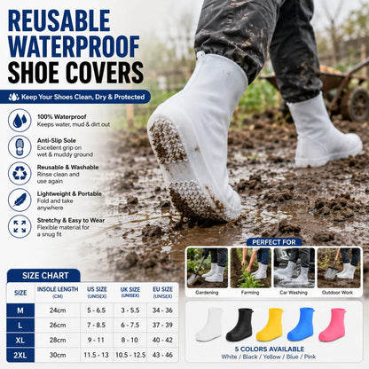 🌧️Heavy-Duty Non-Slip Reusable Waterproof Shoe Covers – Keep Shoes Clean & Dry