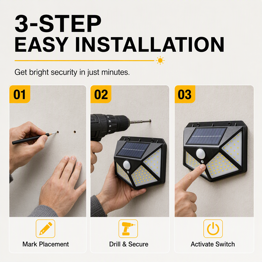 ✅【Buy one, get one free】 Auto light up when motion detected, powered fully by sunlight!