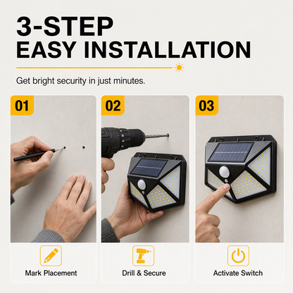 ✅【Buy one, get one free】 Auto light up when motion detected, powered fully by sunlight!