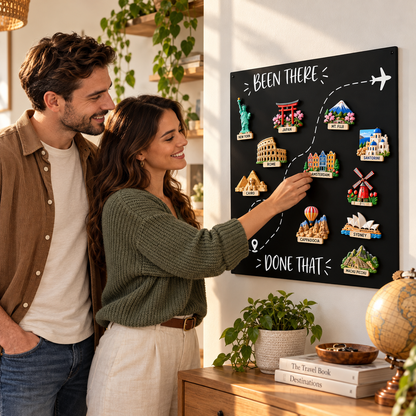 🌍 Travel Magnet Display Board | “Been There, Done That” Memory Wall