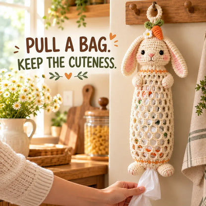 🧶 Cottage Harvest Keepers™ – Crochet Animal Bag Holder DIY Kit