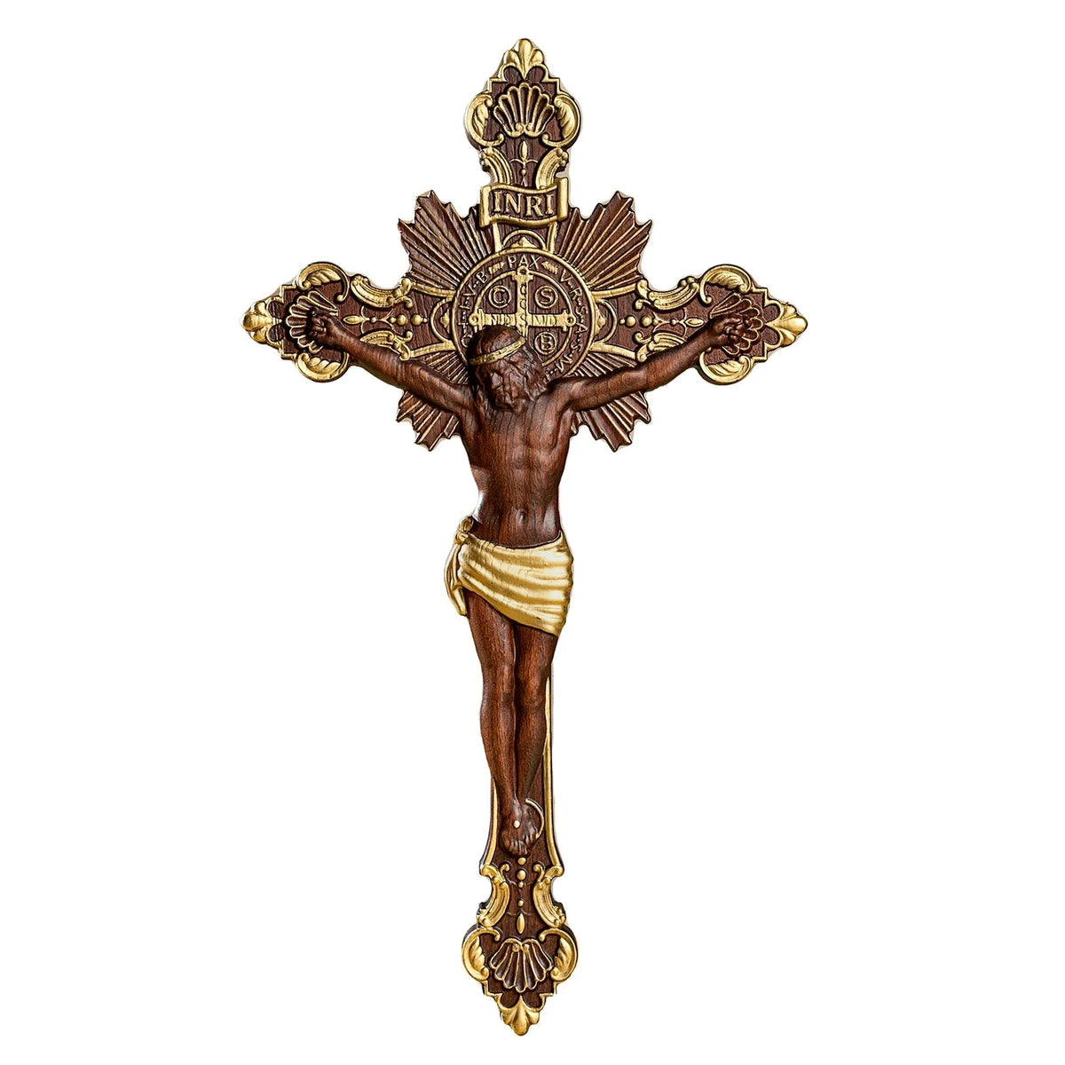 St. Benedict Exorcism Cross wood carved - Bless you and your family - BGCOPPER