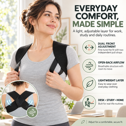 ✨ Invisible Breathable Posture Support Brace – Adjustable Shoulder & Upper Back Alignment Trainer
