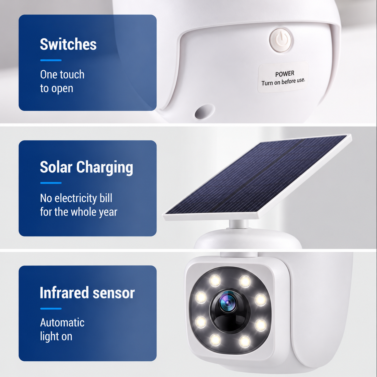 ⏰Solar-Powered Simulated Surveillance Camera Street Light