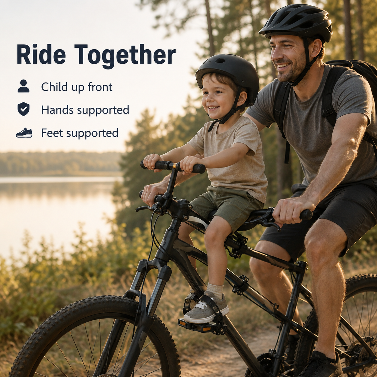 Front-Mounted Kids Bike Seat Set