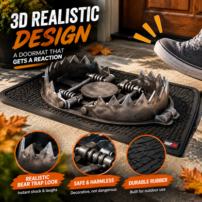 🔥 Limited Time Deal – 3D Bear Trap Reaction Doormat | Realistic Funny Prank Door Mat That Makes Everyone Look Twice( 2D printing)