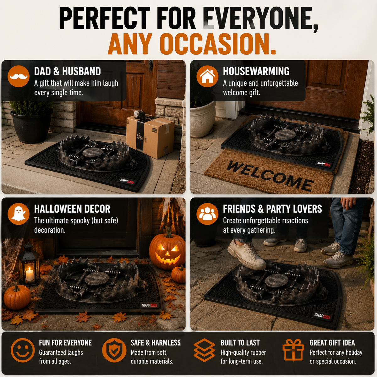 🔥 Limited Time Deal – 3D Bear Trap Reaction Doormat | Realistic Funny Prank Door Mat That Makes Everyone Look Twice( 2D printing)