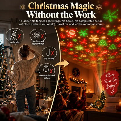 🎄 Christmas Ceiling Projector – 6 Magical Light Effects for Instant Holiday Atmosphere ✨