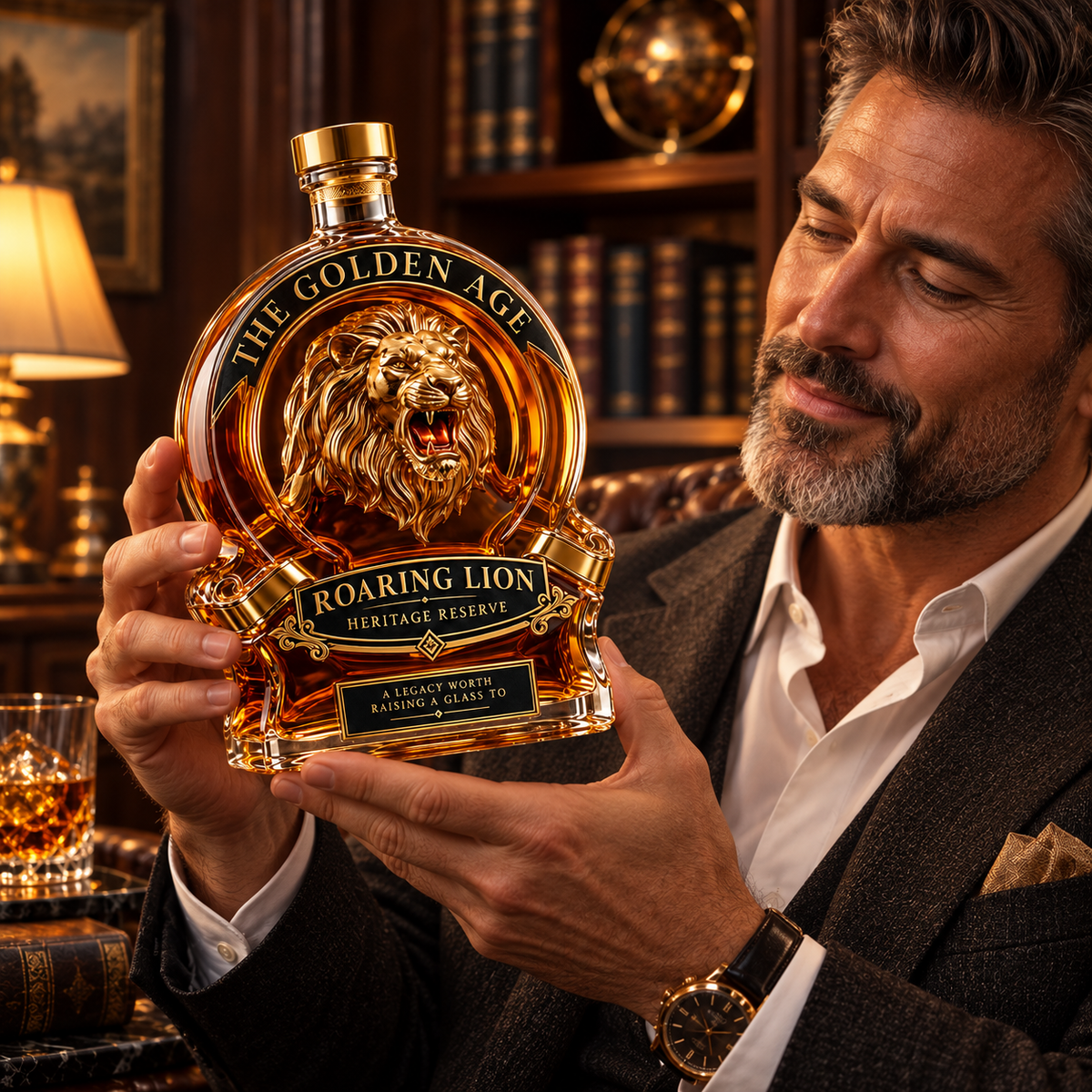 🦁🥃Roaring Lion Heritage Decanter – A Bold Collector’s Gift for Whiskey Lovers