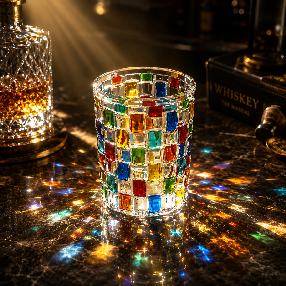 Artisan Colored Crystal Whiskey Glass