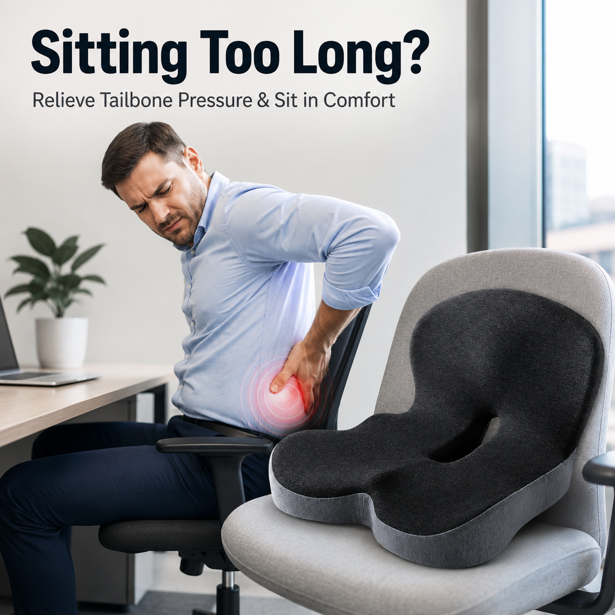 Sitting All Day? This Cushion Helps Relieve Back & Tailbone Pressure Instantly