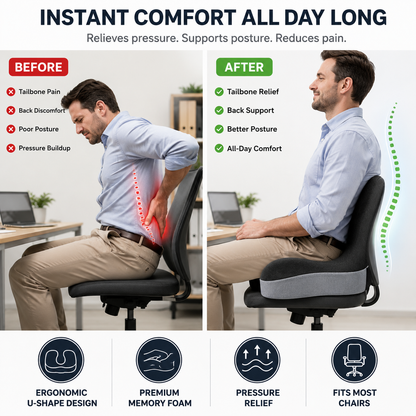 Sitting All Day? This Cushion Helps Relieve Back & Tailbone Pressure Instantly